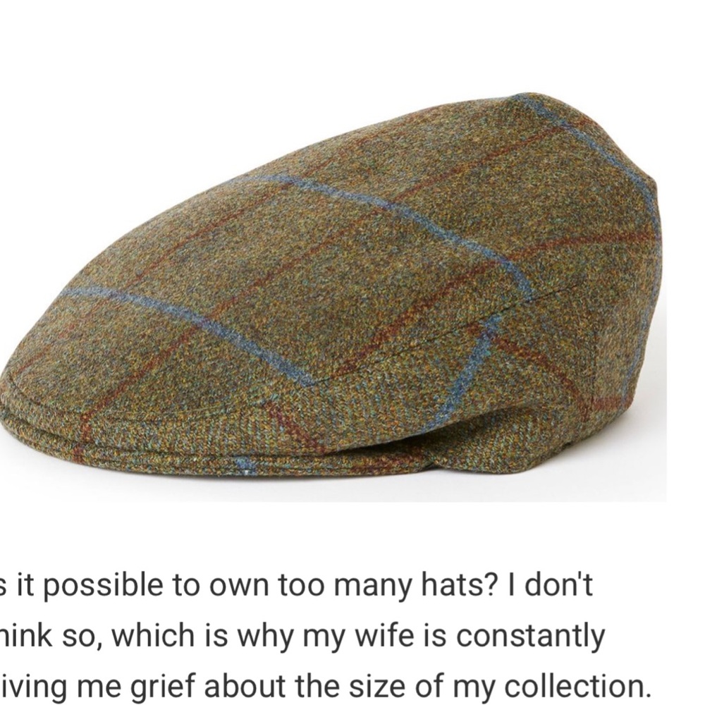 Purdey Litton Short Peak Tweed Flat Cap In Morar 100% waterproof wool NWOT